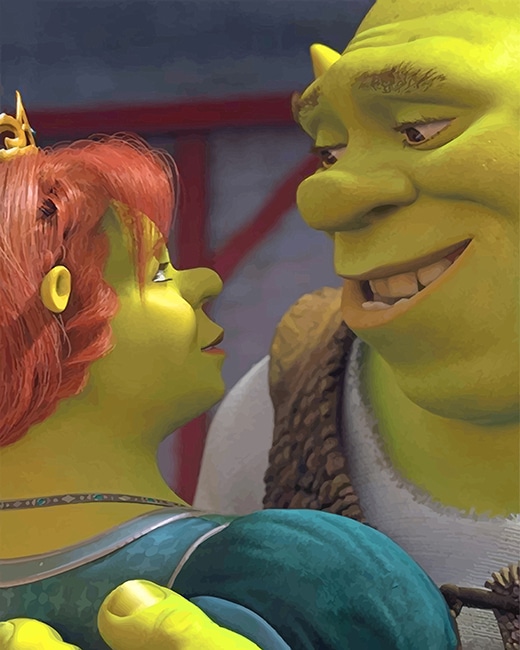 The Perfect couple Shrek and Fiona Paint by numbers