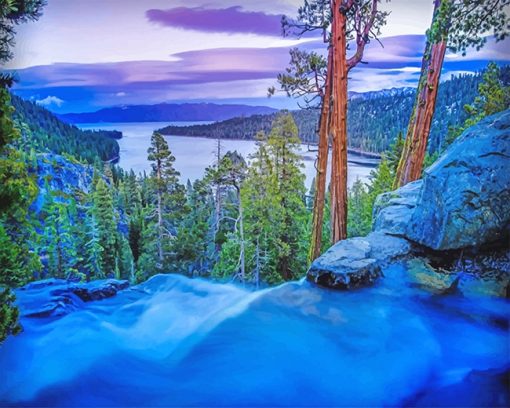 Lake Tahoe Sierra Nevada Mountains California Paint by numbers