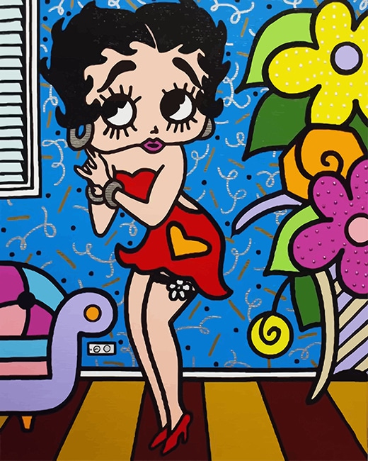 Betty Boop Cartoon - Paint By Numbers - Num Paint Kit