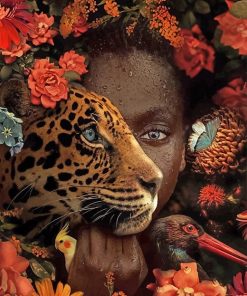 African woman tiger adult paint by numbers