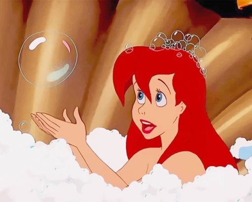 Ariel taking a bath adult paint by numbers