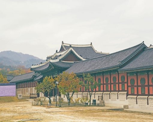 Gyeongbokgung Palace South Korea - Paint By Numbers - Num Paint Kit
