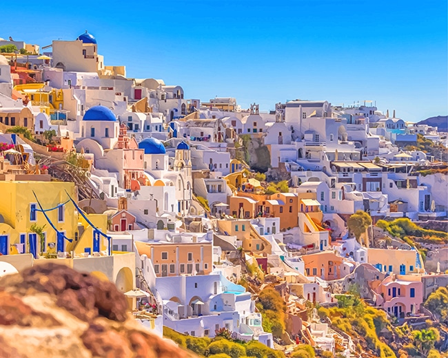 Santorini Thera Greece paint by number