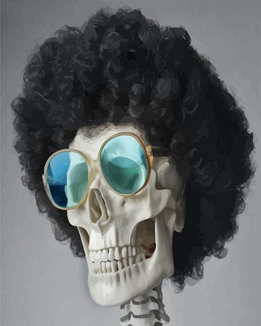 Skeleton with sunglasses adult paint by number
