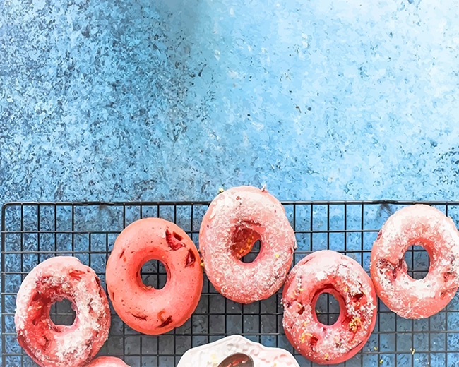 Strawberry Doughnuts adult paint by numbers