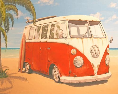 Vintage VW Bus - Paint By Number - Num Paint Kit