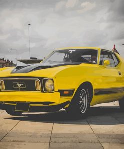 Yellow Mustang Adult Paint by number
