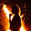 Girl Fire Silhouette paint by number