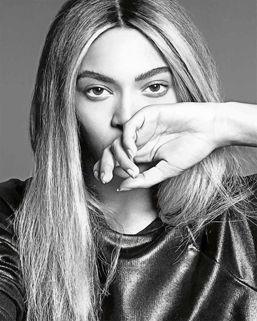 Black And White Byoncé Paint By Numbers