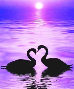 Ducks in Love Silhouette Paint By Numbers