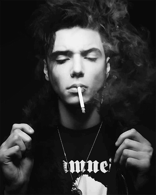 Handsome Andy Black Paint By Numbers
