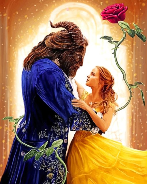 Beauty and the beast romance adult paint by numbers