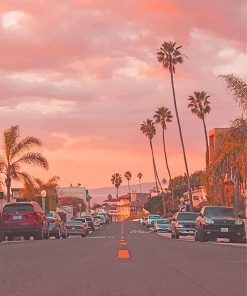 California Los Angeles Street sunset adult paint by numbers