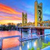 California Sacramento Tower Bridge paint by number
