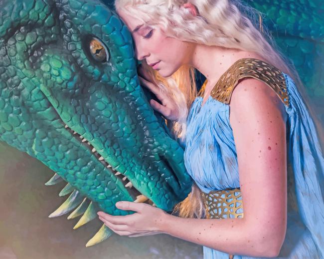 Daenerys With Dragon adult paint by numbers