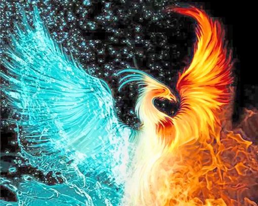 Fire And Water Phoenix adult paint by numbers