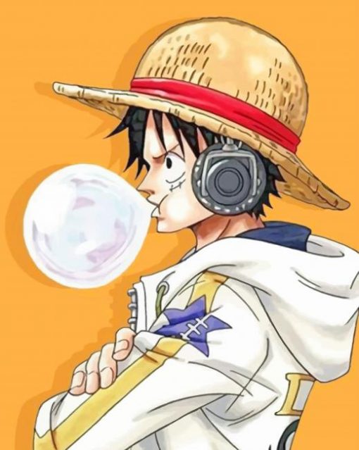 Funny Luffy One Piece adult paint by numbers