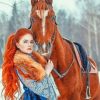 Girl With Horse adult paint by numbers