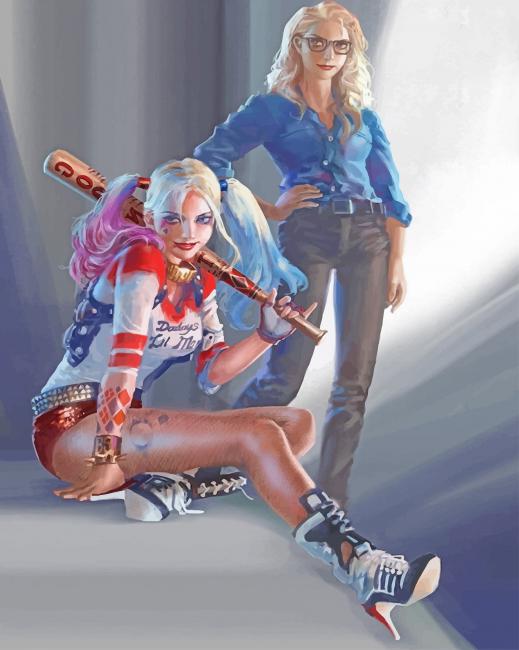 Harley Quinn and Dr Harleen adult paint by numbers