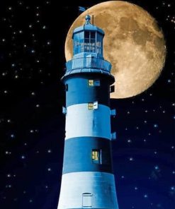 Moon Lighthouse paint By Numbers Paint By Numbers