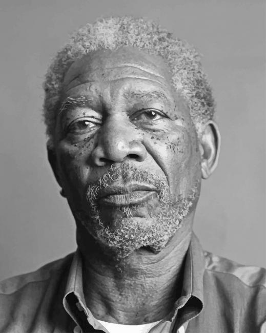 Morgan Freeman Black and White - Actors Paint By Numbers - NumPaint ...