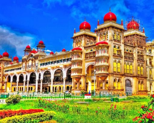 Mysore Palace India paint by number