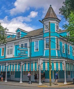 New Orleans Blue House paint by number