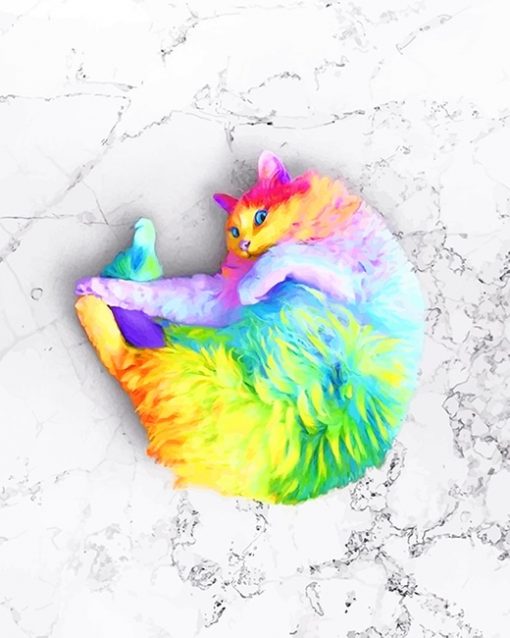 Rainbow Cat paint by number