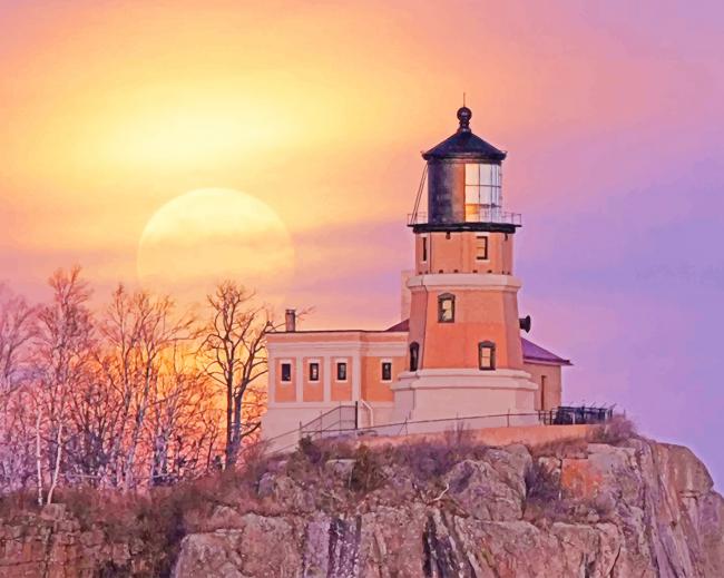 Split Rock Lighthouse State Park adult paint by numbers