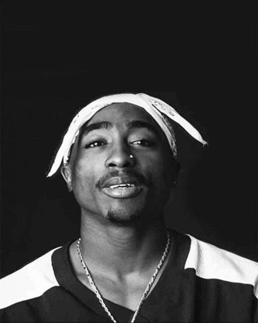 Tupac Black And White - Rappers Paint By Numbers - Paint by numbers