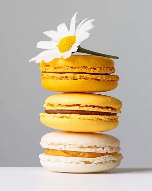 Yellow Macarons - Food Paint By Number - NumPaint - Paint by numbers