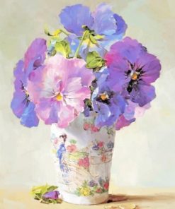 Aesthetic Vase With Purple Flowers paint By Numbers
