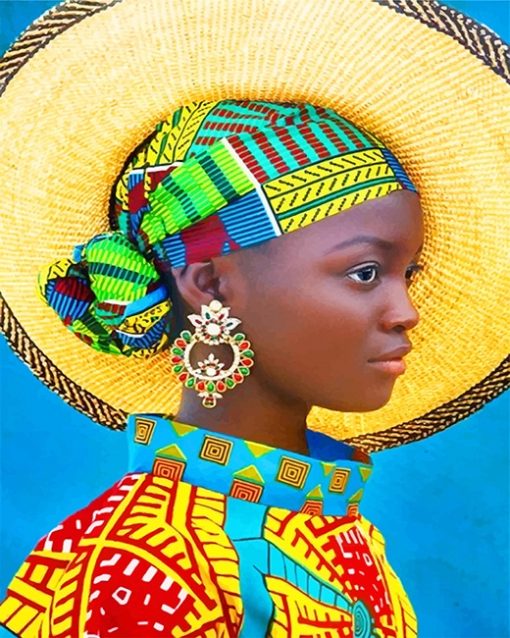 African Woman Colorful paint by number