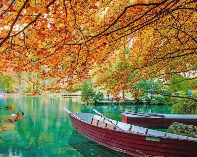 Autumn Blausee Switzerland paint by number