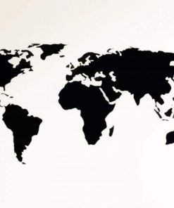 Black World Map paint by number