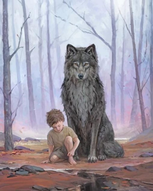 Boy And Wolf paint by numbers