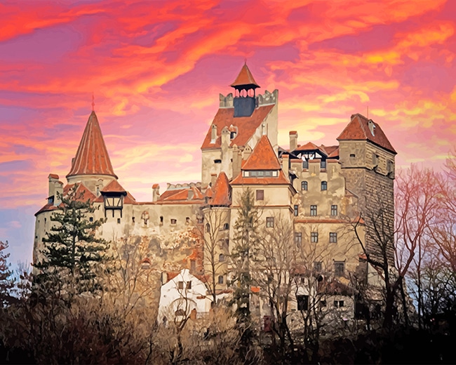 Budapest Hungary Dracula Castle paint by numbers