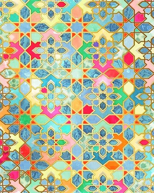 Moroccan Colorful Mosaic paint by number