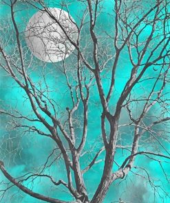 Dead Tree And Full Moon paint by number