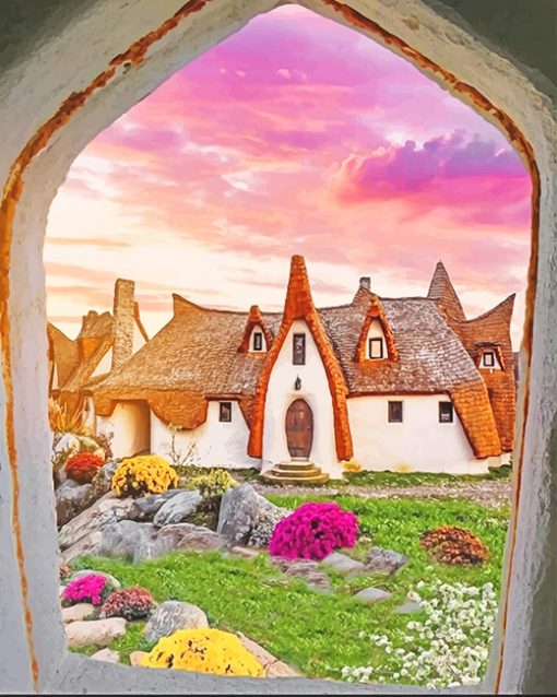 Fairytale Houses in Romania paint by numbers