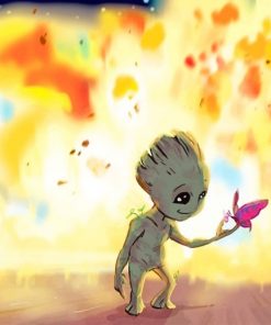 fan art baby groot adult paint by numbers