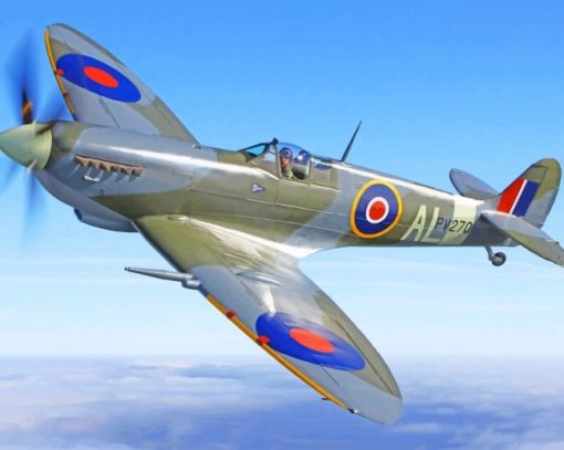 Fighter Spitfire paint by number