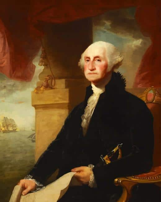 Gilbert Stuart George Washington paint by number