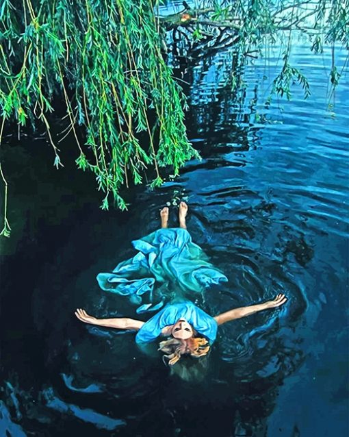 Girl Laying On The Water Paint By Numbers