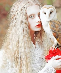Girl with Owl paint By Numbers