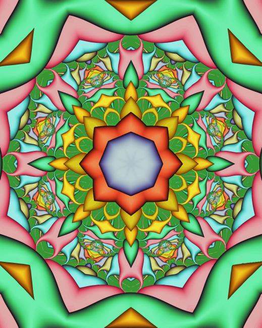 Green Mandala paint by number