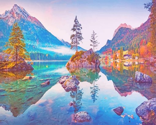 Hintersee Lake Germany paint by number