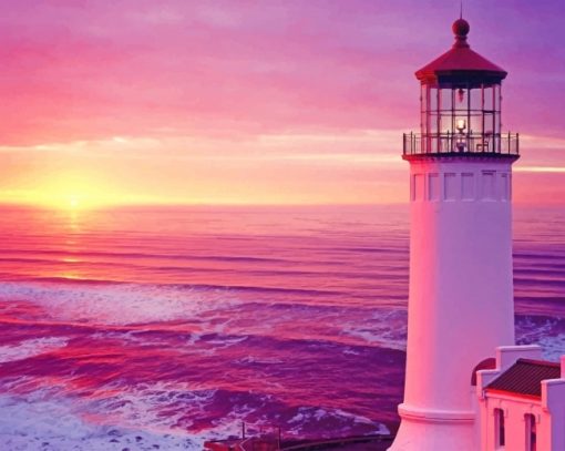 Light House Sunset Paint By Numbers