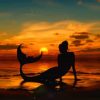 Mermaid Silhouette Sunset paint by number