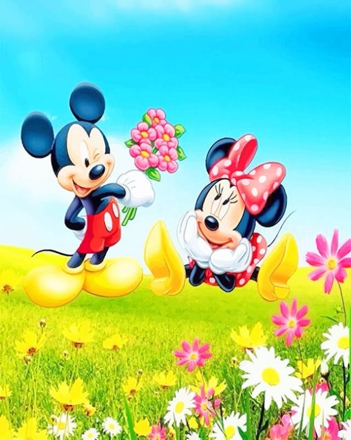 Minnie and Mickey Mouse - Cartoons Paint By Number - Num Paint Kit